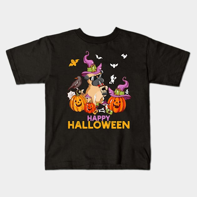 Pug Dog Halloween Pumpkin Costumes Thanksgiving Gift For Dog Lovers, Men, Women, Kids Kids T-Shirt by Hussein@Hussein